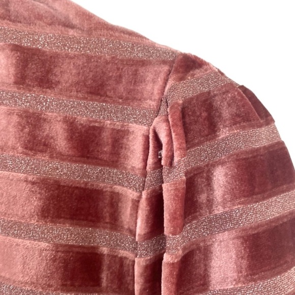 HEARTLOOM, Velvet Long Sleeve Top, Blush Pink, Size S - Picture 3 of 4